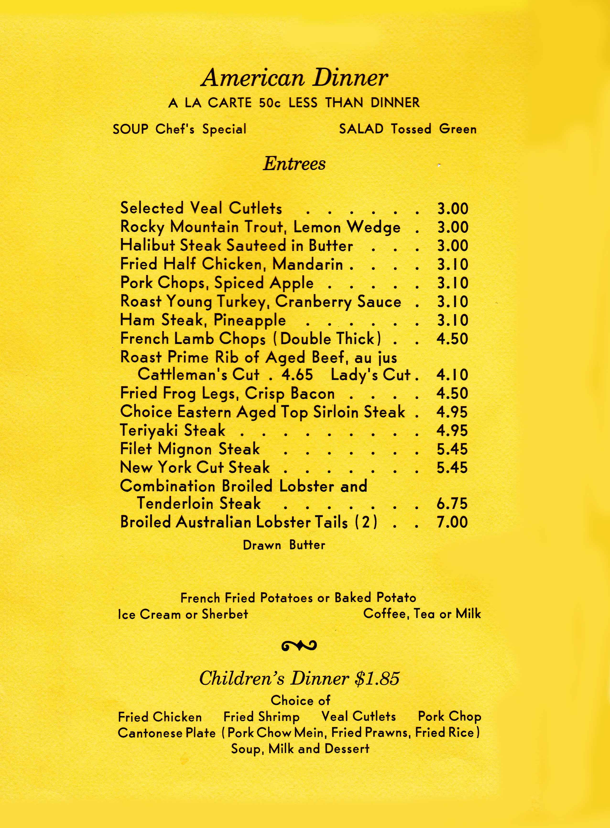 Menu American Page